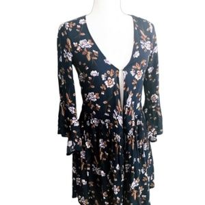 American Eagle XS Cardigan Boho Floral Front Tie